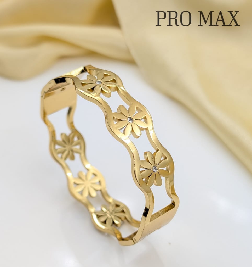 Gold Floral Cutwork Bracelet