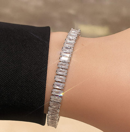 Celeste Line Bracelet – Rose Gold & White Zirconium