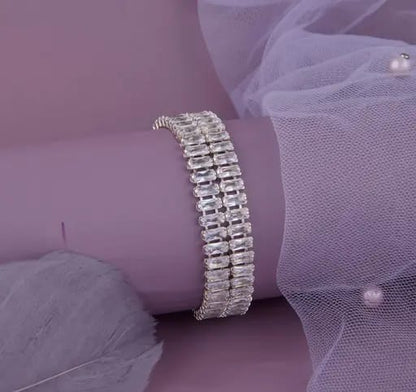 Celeste Line Bracelet – Rose Gold & White Zirconium