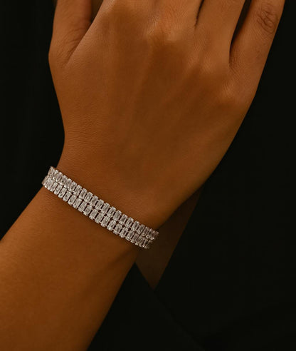 Celeste Line Bracelet – Rose Gold & White Zirconium