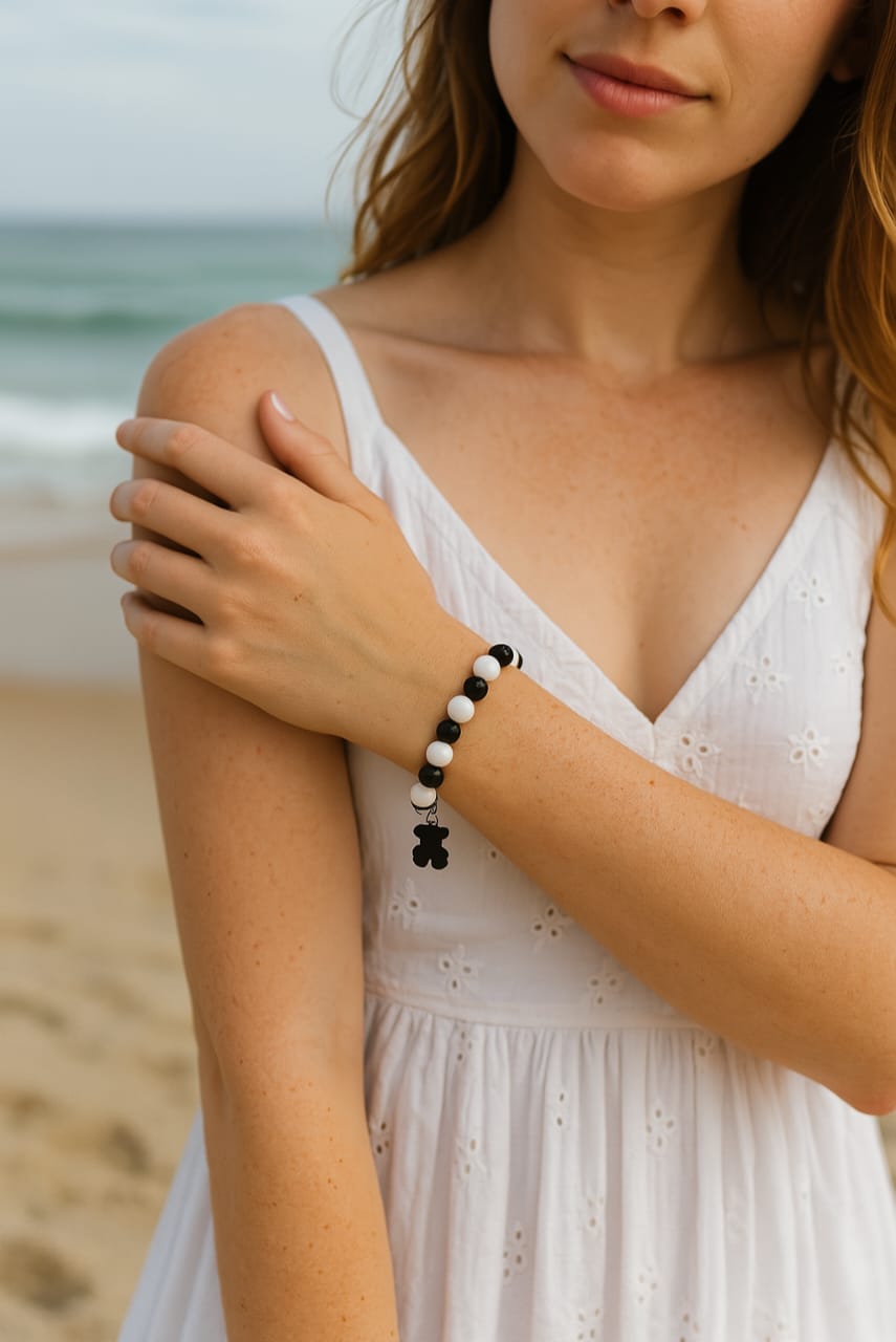 Noir Papillon Beaded Bracelet