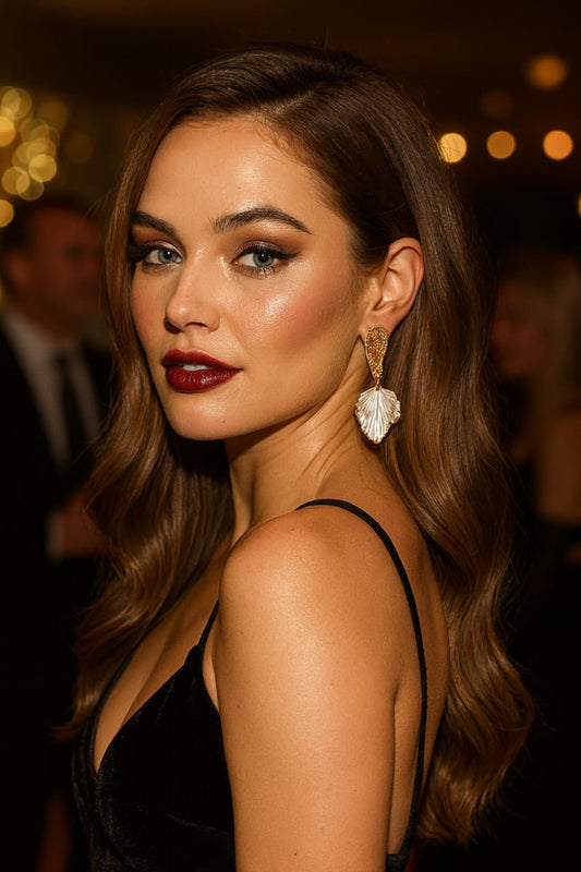 Golden Petal Statement Earring