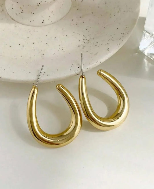 Sculpted Gold Hoop Earrings