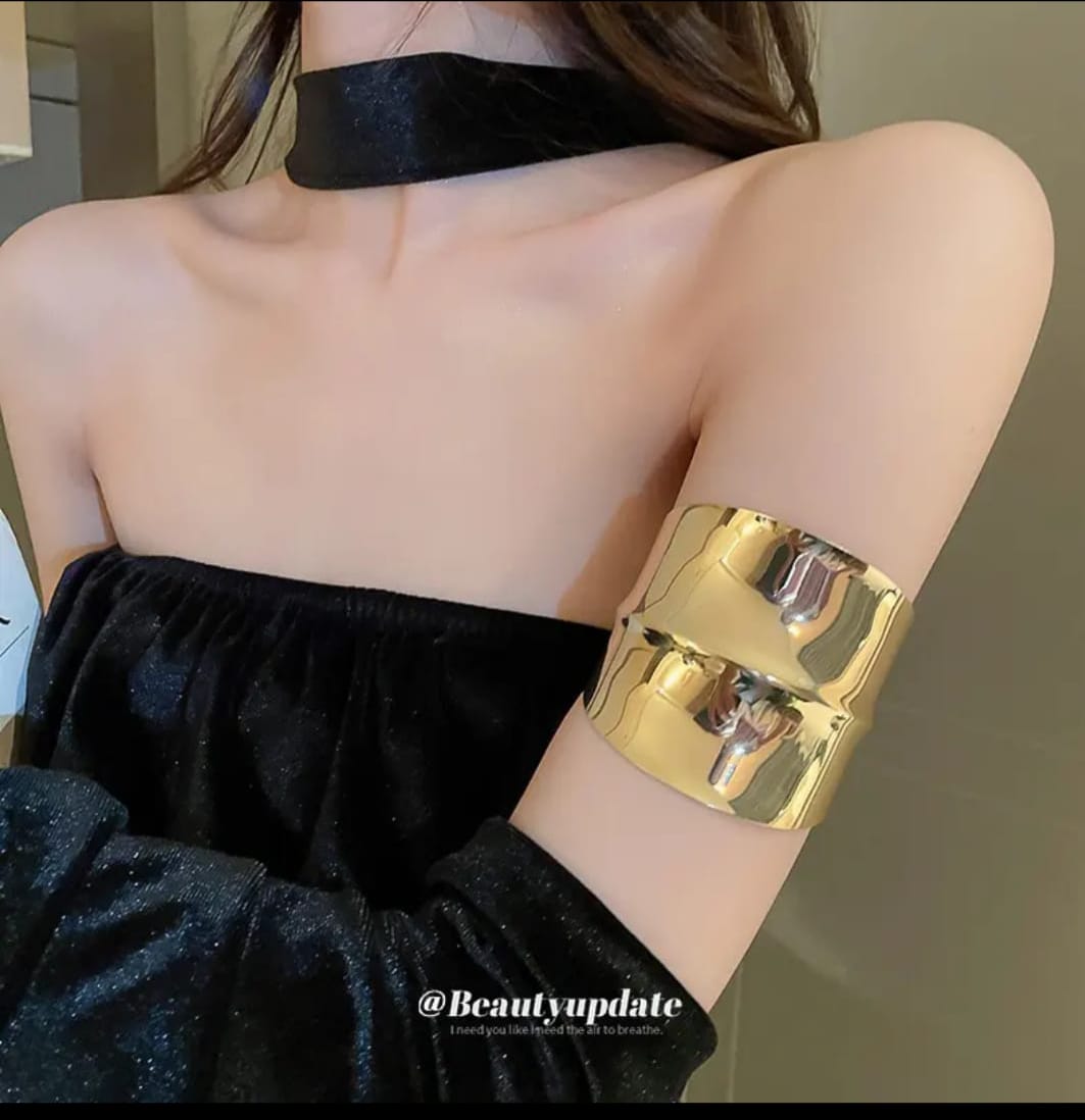 Wide Gold Statement Bracelet