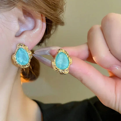 Elegant Gemstone Stud Earrings