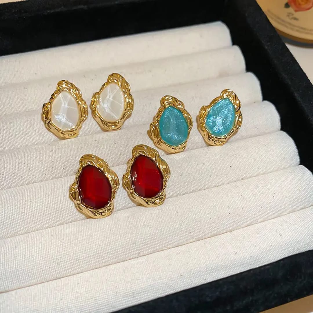 Elegant Gemstone Stud Earrings