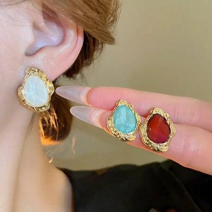Elegant Gemstone Stud Earrings