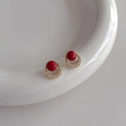 Red Gemstone Earrings