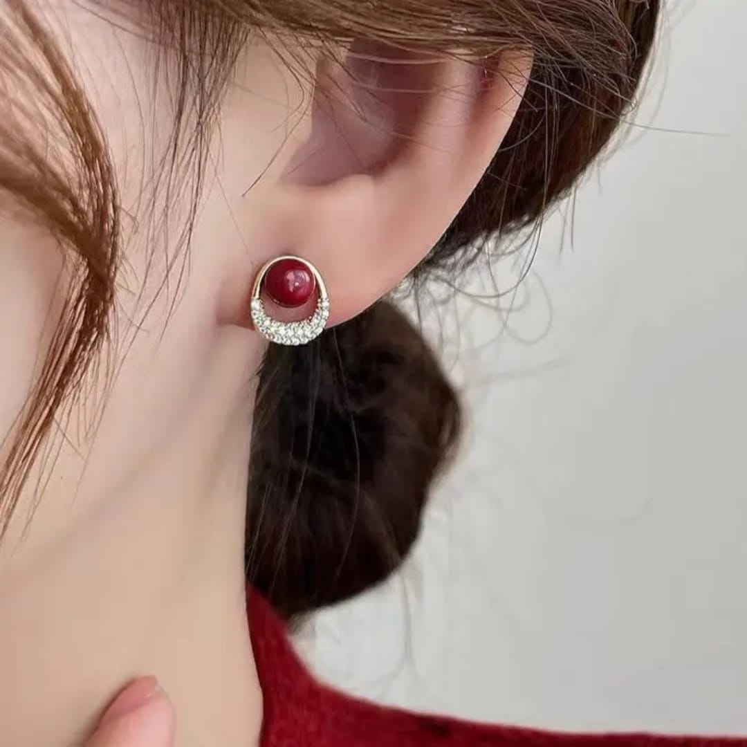 Red Gemstone Earrings
