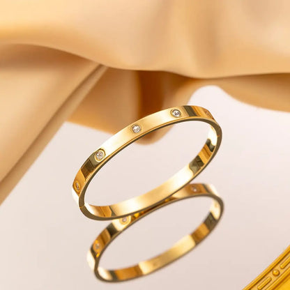 Gem-Embellished Gold Bangle