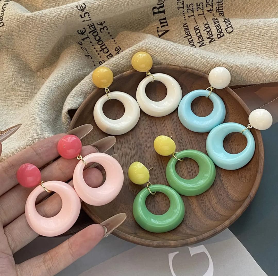 Color Pop Hoop  Earrings-Set of 4