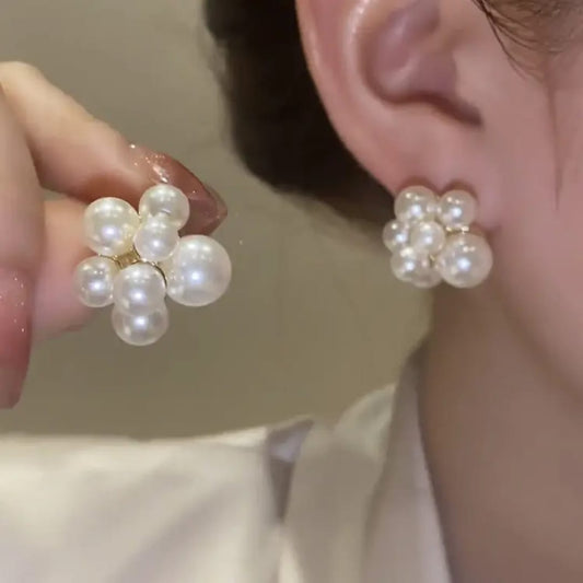 Petite Pearl Cluster Earrings