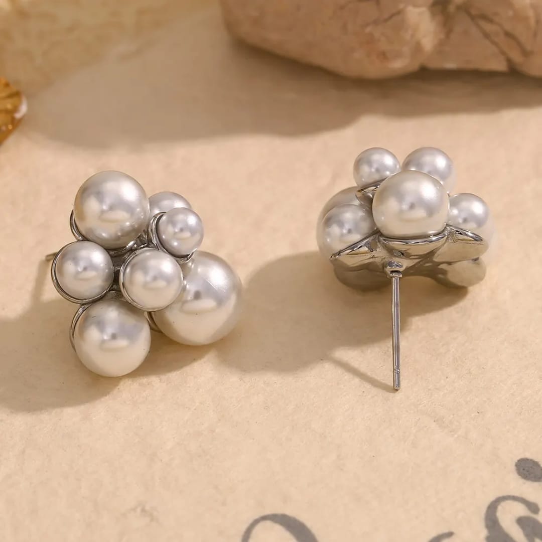 Petite Pearl Cluster Earrings