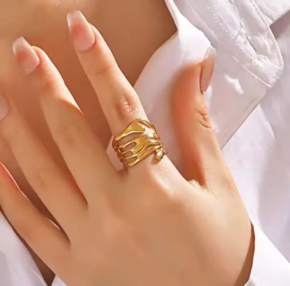 Waveform Open Band Ring