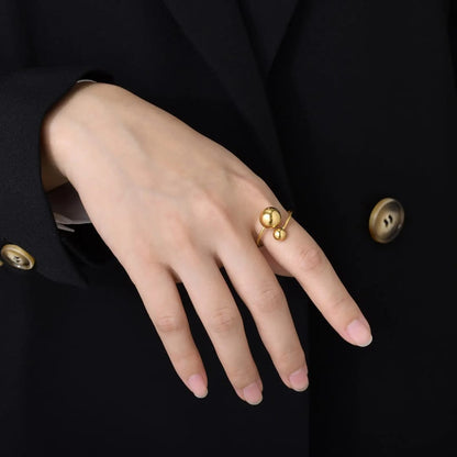 Orbit Dual Sphere Ring