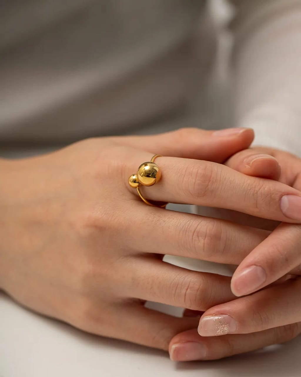 Orbit Dual Sphere Ring