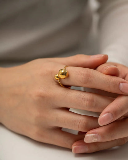 Orbit Dual Sphere Ring