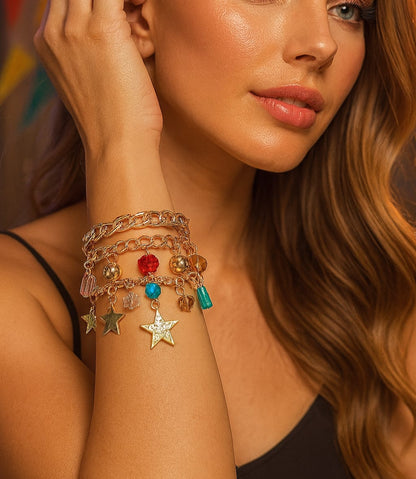 Celestial Charm Gold Bracelet