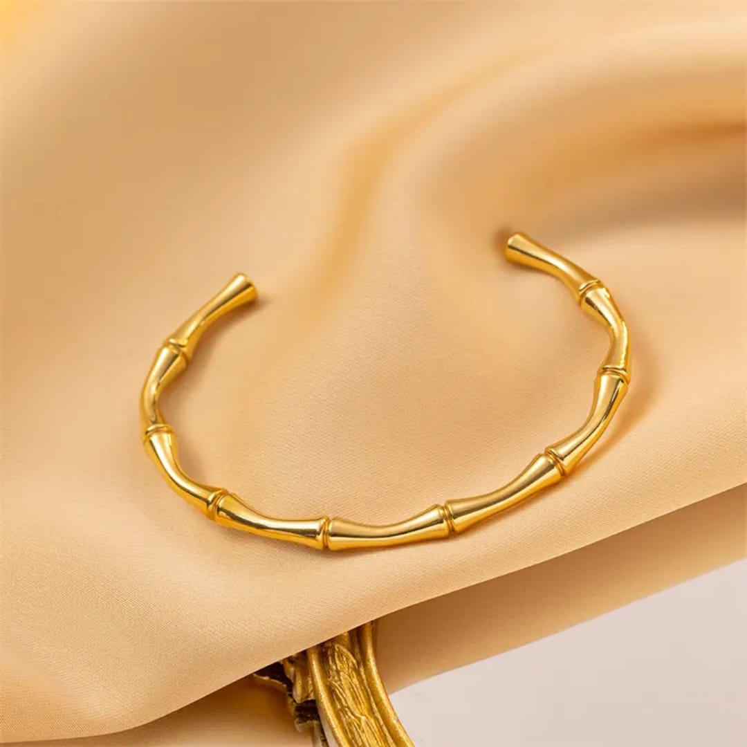 Bamboo-Inspired Gold Bracelet