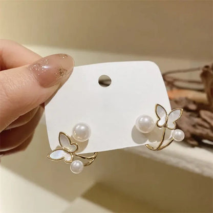 Butterfly Pearl Drop Earrings