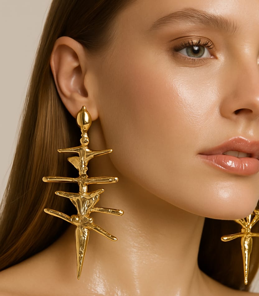 Sculptural Spine Drop Earrings