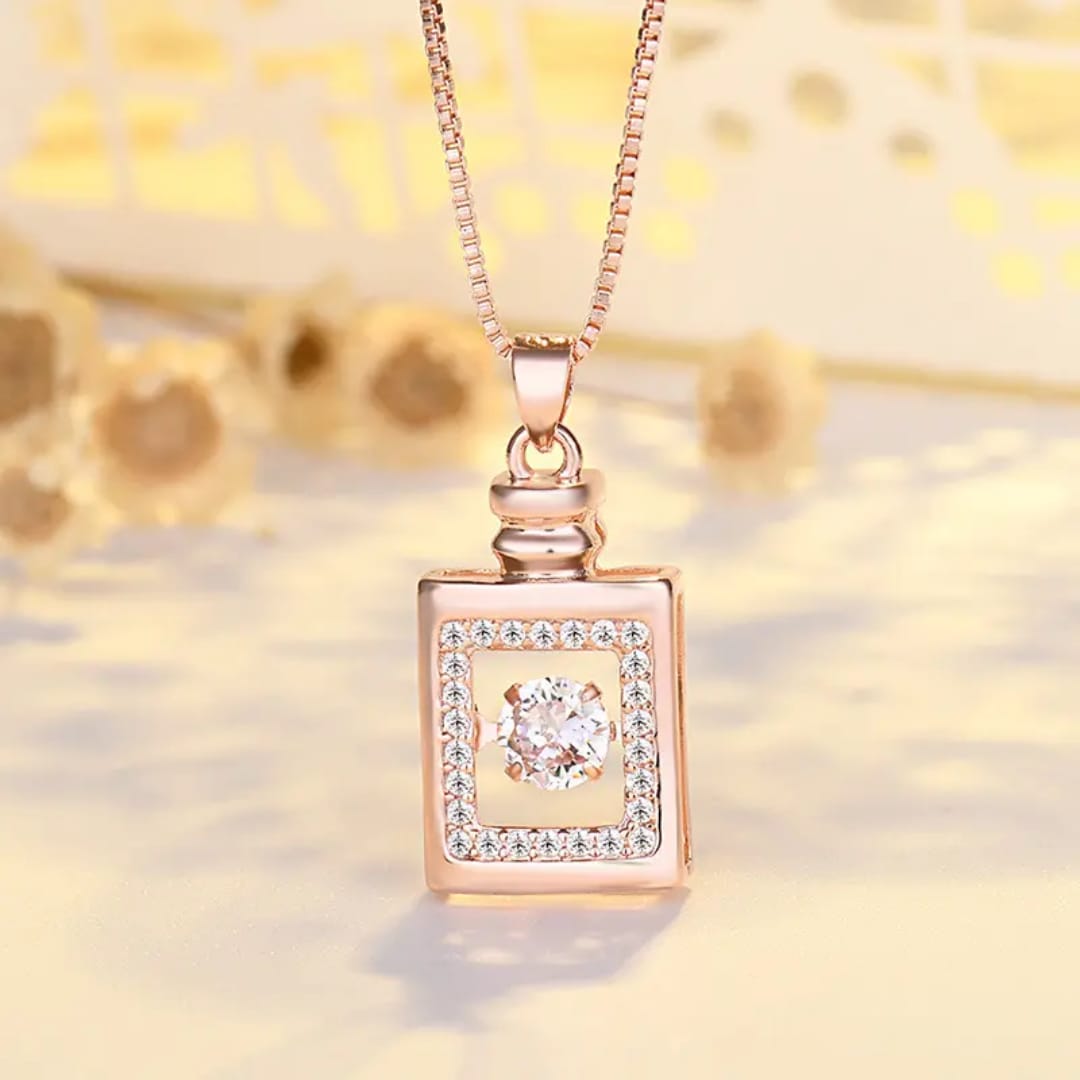 Rosé Essence Pendant Necklace – Crystal & Charm