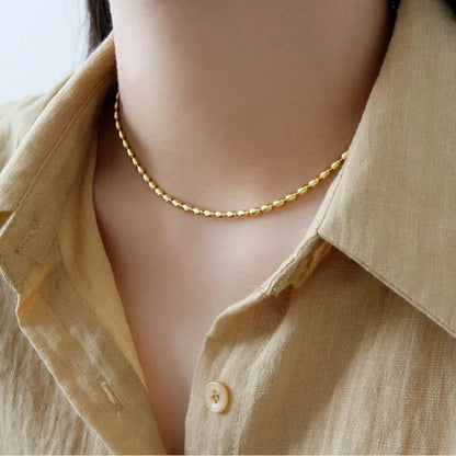 Golden Mirage Necklace – Polished Bead Strand