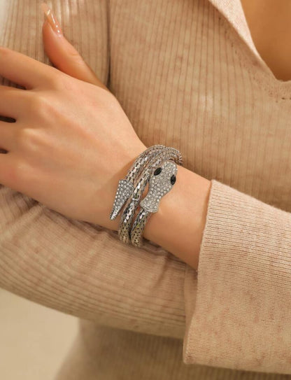 Serpent Luxe Cuff – Crystal Metal
