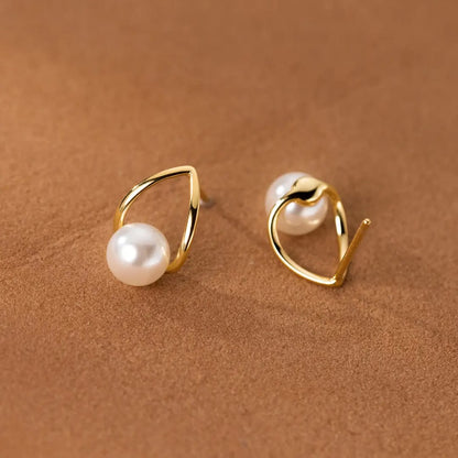 Elegant Pearl & Gold Drop Earrings