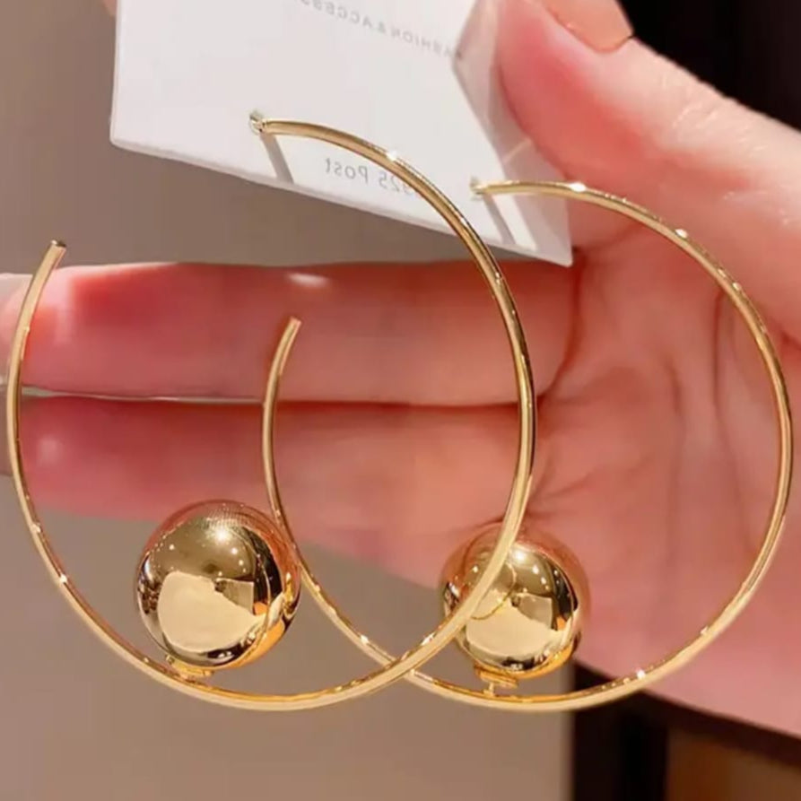 Sculpted Sphere Hoop Earrings