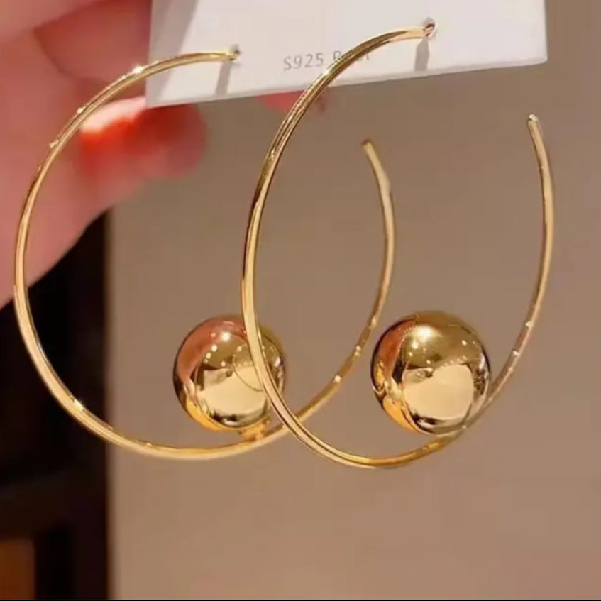 Sculpted Sphere Hoop Earrings