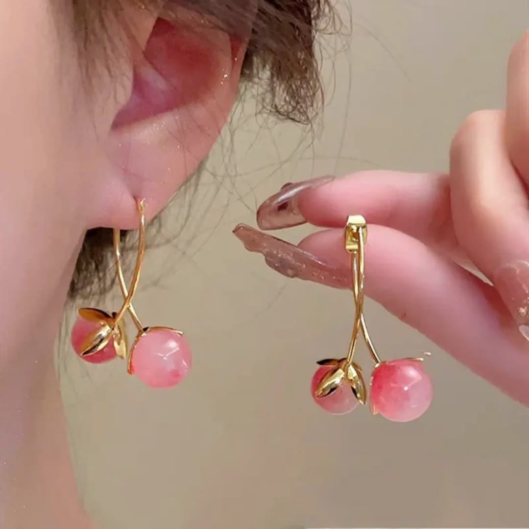Cherry Bloom Drop Earrings
