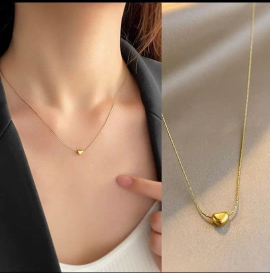 Golden Heart Pendant Necklace