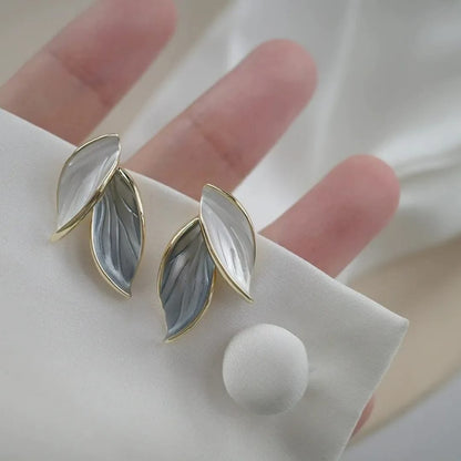 Leaf Enamel Earrings
