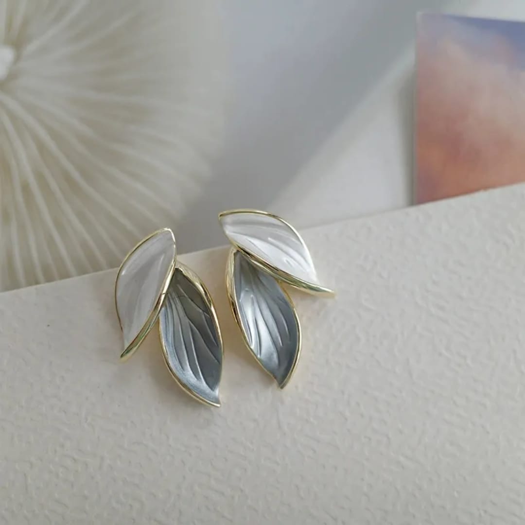 Leaf Enamel Earrings
