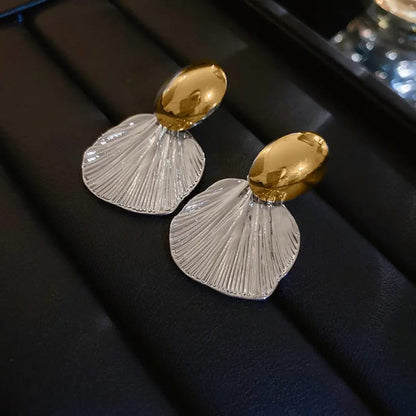 Bi-Metal Sculptural Drop Earrings