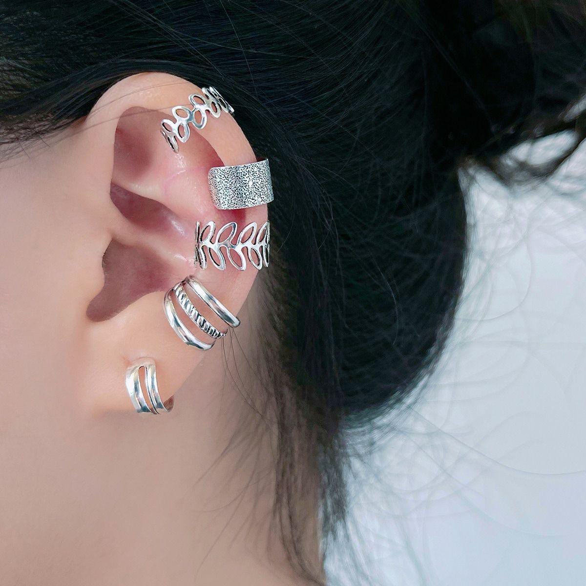 Silver Ear Cuff Set