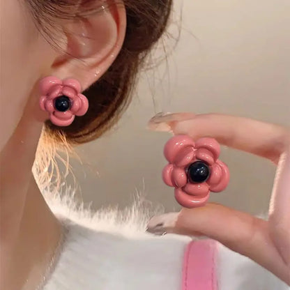 Glamour Bloom Flower Stud Earrings