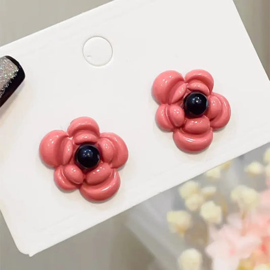 Glamour Bloom Flower Stud Earrings