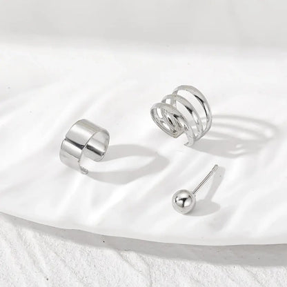 Sculptural Silver Ear Ensemble