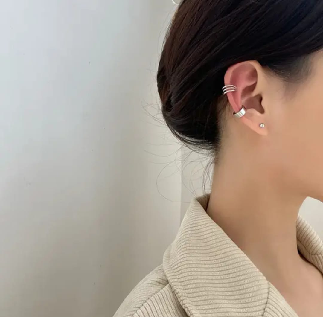 Sculptural Silver Ear Ensemble