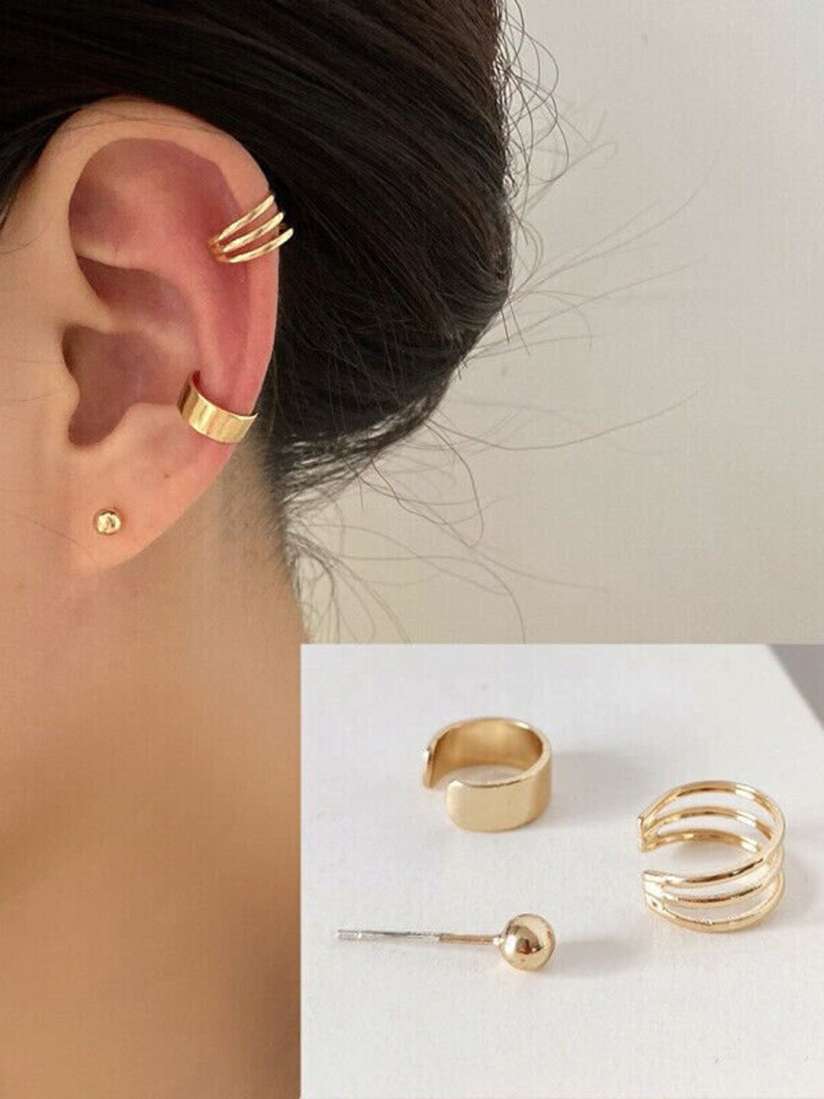 Mixed Metal Ear Stack – Gold & Silver Earrings