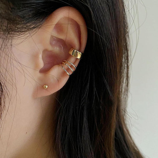 Mixed Metal Ear Stack – Gold & Silver Earrings