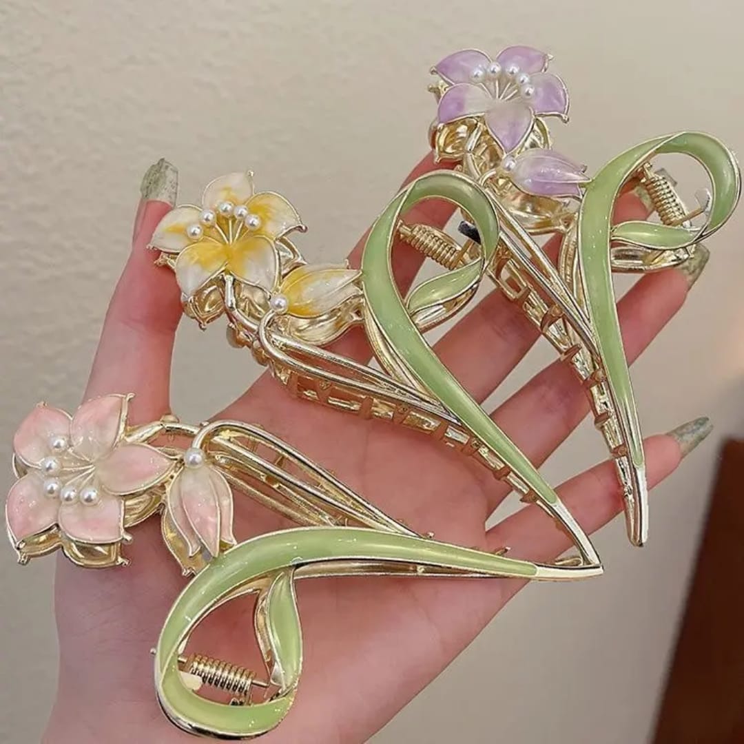 Floral Elegance Hair Clips