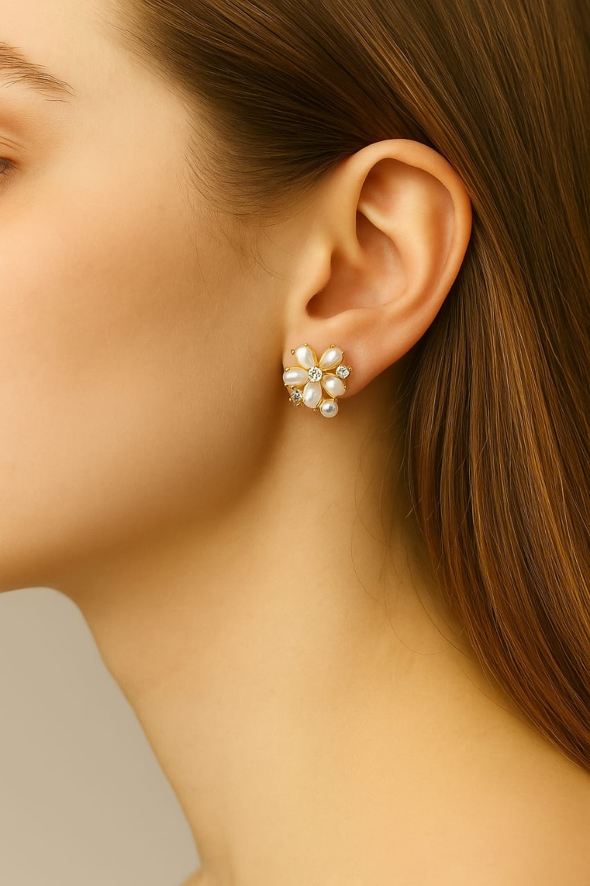 Petal Radiance Floral Stud Earrings