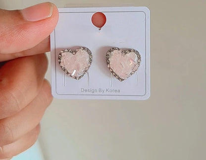 Rosé Radiance Heart Earrings