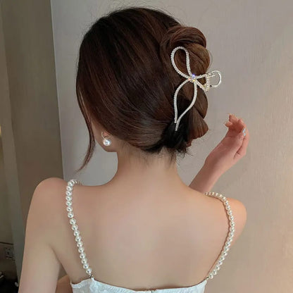 Rhinestone Bow Hair Clip