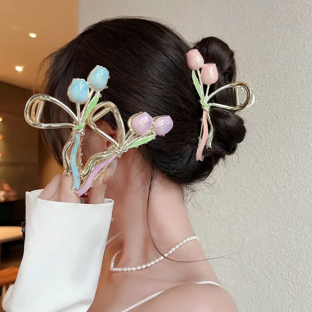 Tulip Bouquet Hair Clips