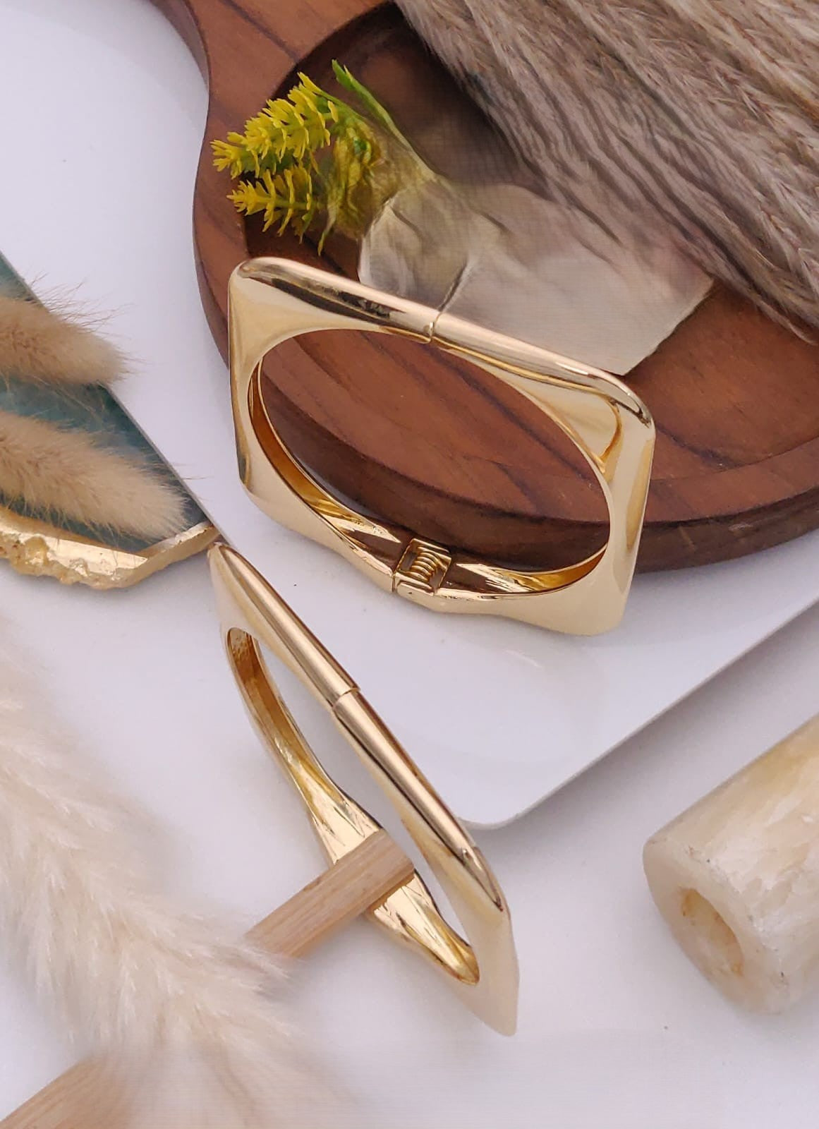 Sculptural Gold Cuff Bracelets