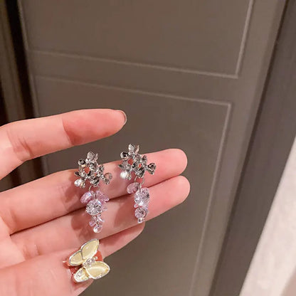 Crystal Floral Drop Earrings